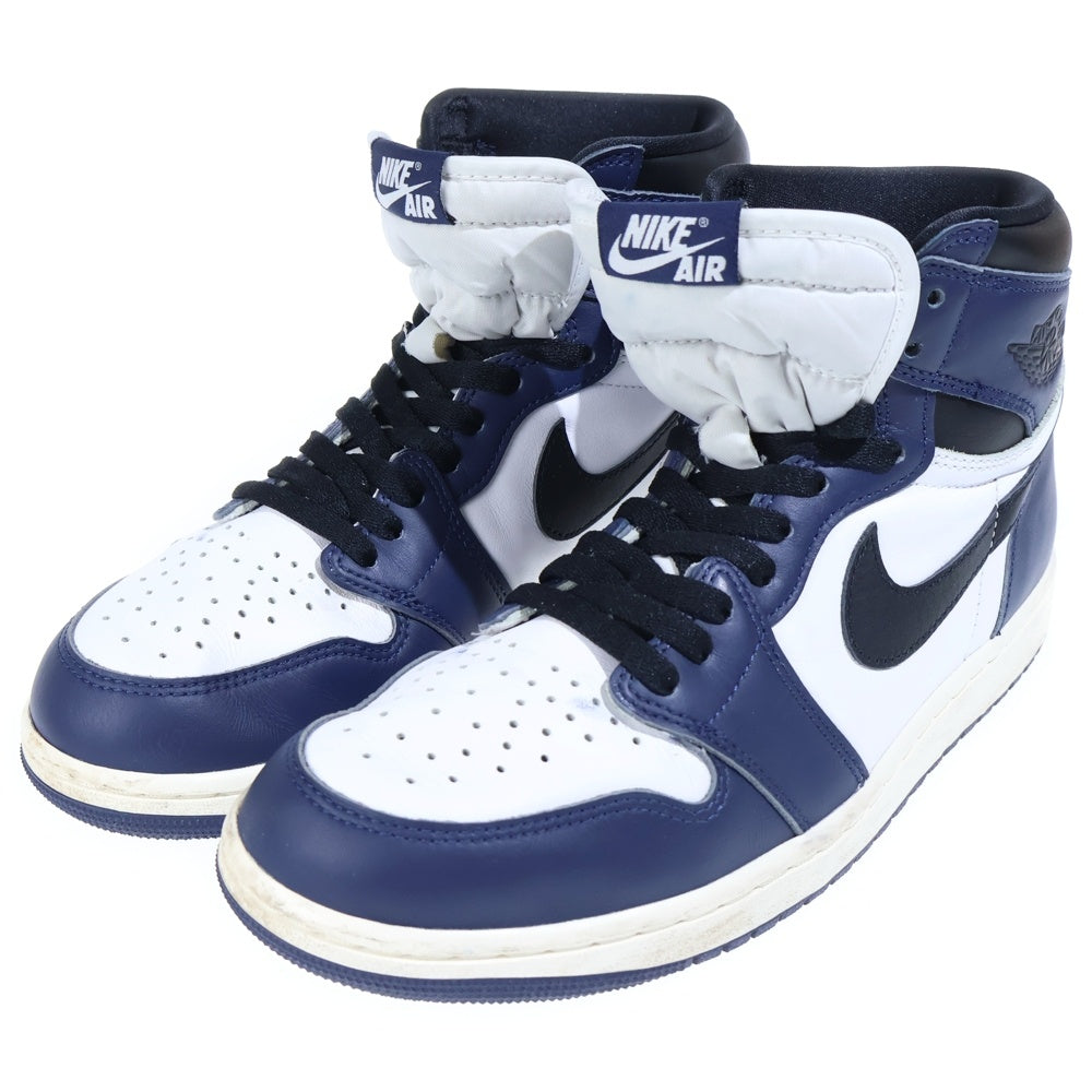 NIKE(ナイキ) AIR JORDAN 1 RETRO HIGH OG MIDNIGHT エアジョーダン1 レザーハイカットスニーカー ホワイト/ネイビー US10/28.0cm DZ5485-401