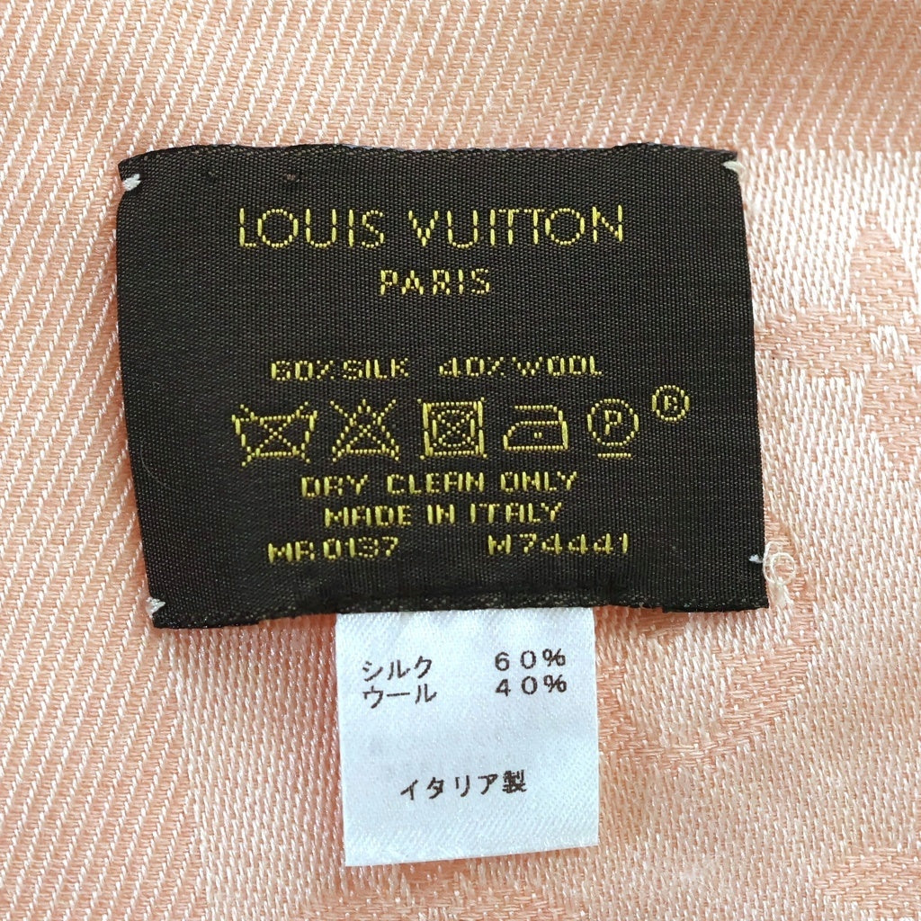 LOUIS VUITTON(ルイヴィトン) モノグラム ナチュレル マフラー ストール ピンク レディース