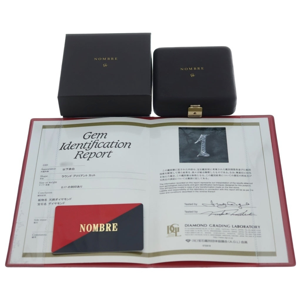 NOMBRE(ノンブル) ユキザキ ノンブル ナンバーペンダントトップ Au750WG 0.17ct レディース