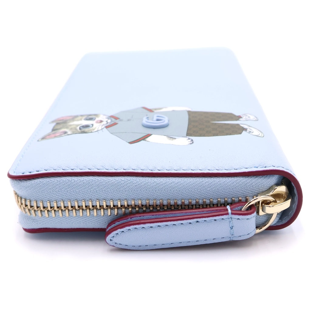 【新品未使用】グッチ　ヒグチユウコ　ラウンドジップ長財布　ブルー 847918 GUCCI(グッチ) x Yuko Higuch ヒグチユウコ ラウンドジップ ロング