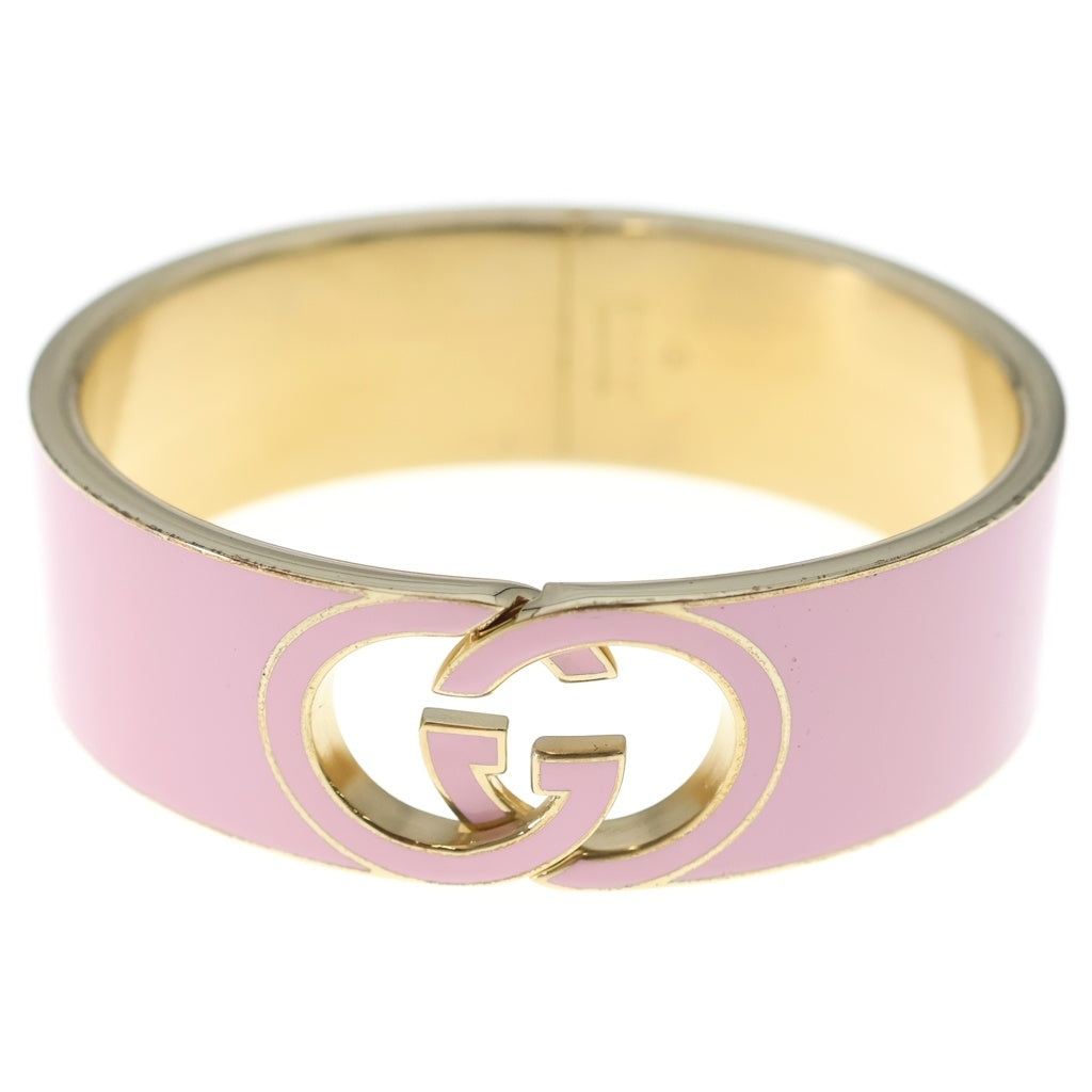 GUCCI(グッチ) インターロッキングG エナメルブレスレット バングル ピンク レディース