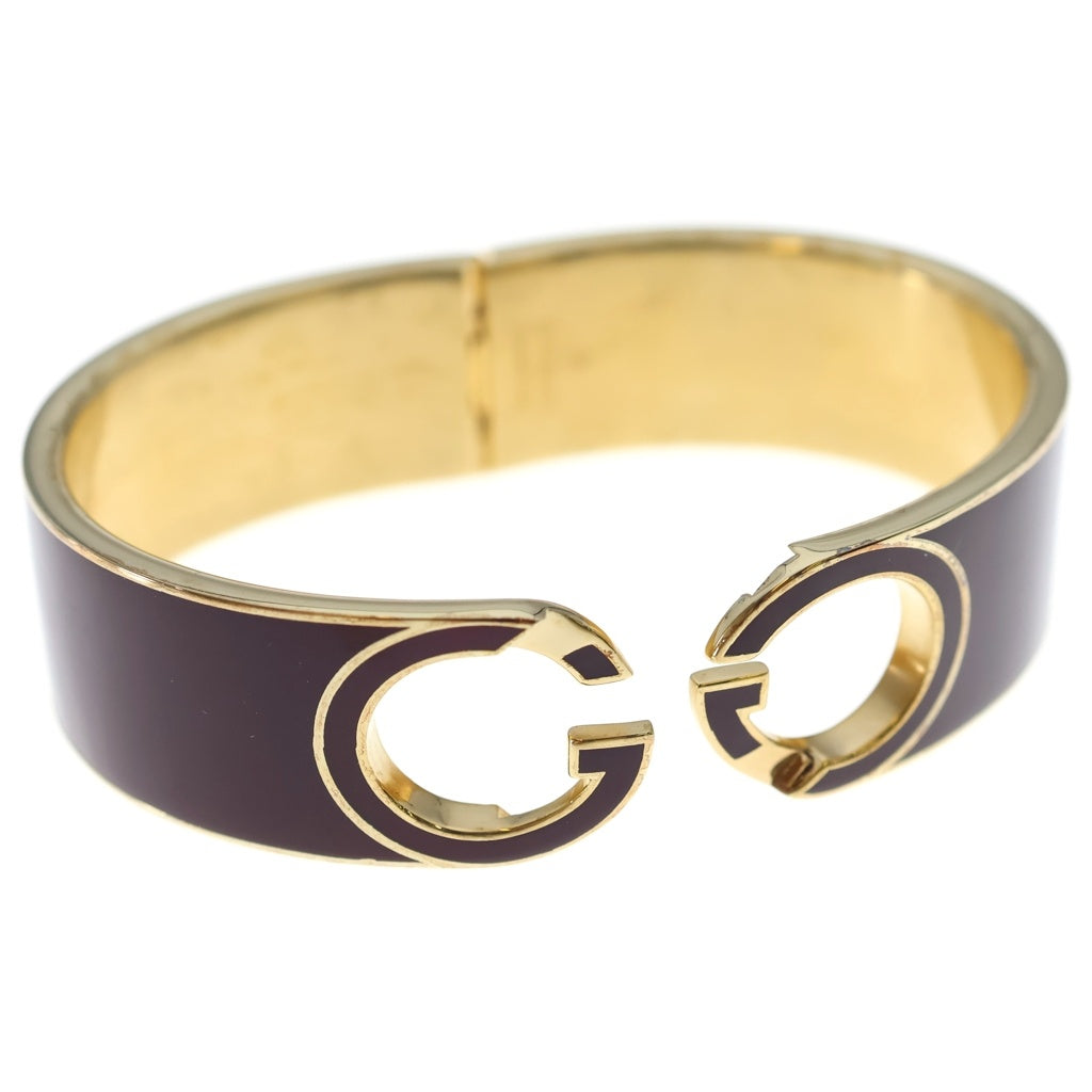 GUCCI(グッチ) インターロッキングG エナメルブレスレット バングル ブラウン レディース
