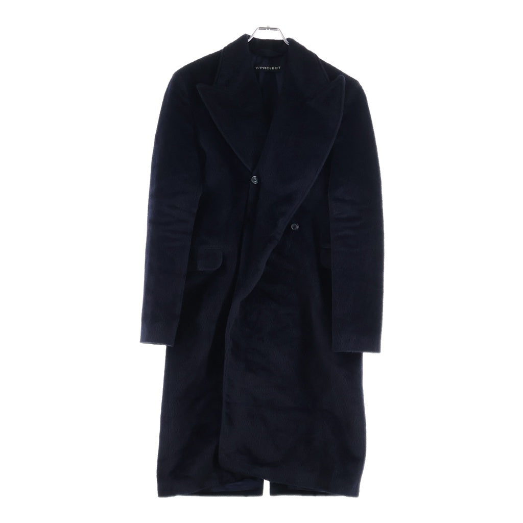 Y/PROJECT(ワイプロジェクト) Double Lapel Alpaca & Wool Coat ダブルラペル アルパカ&ウールコート ブラック