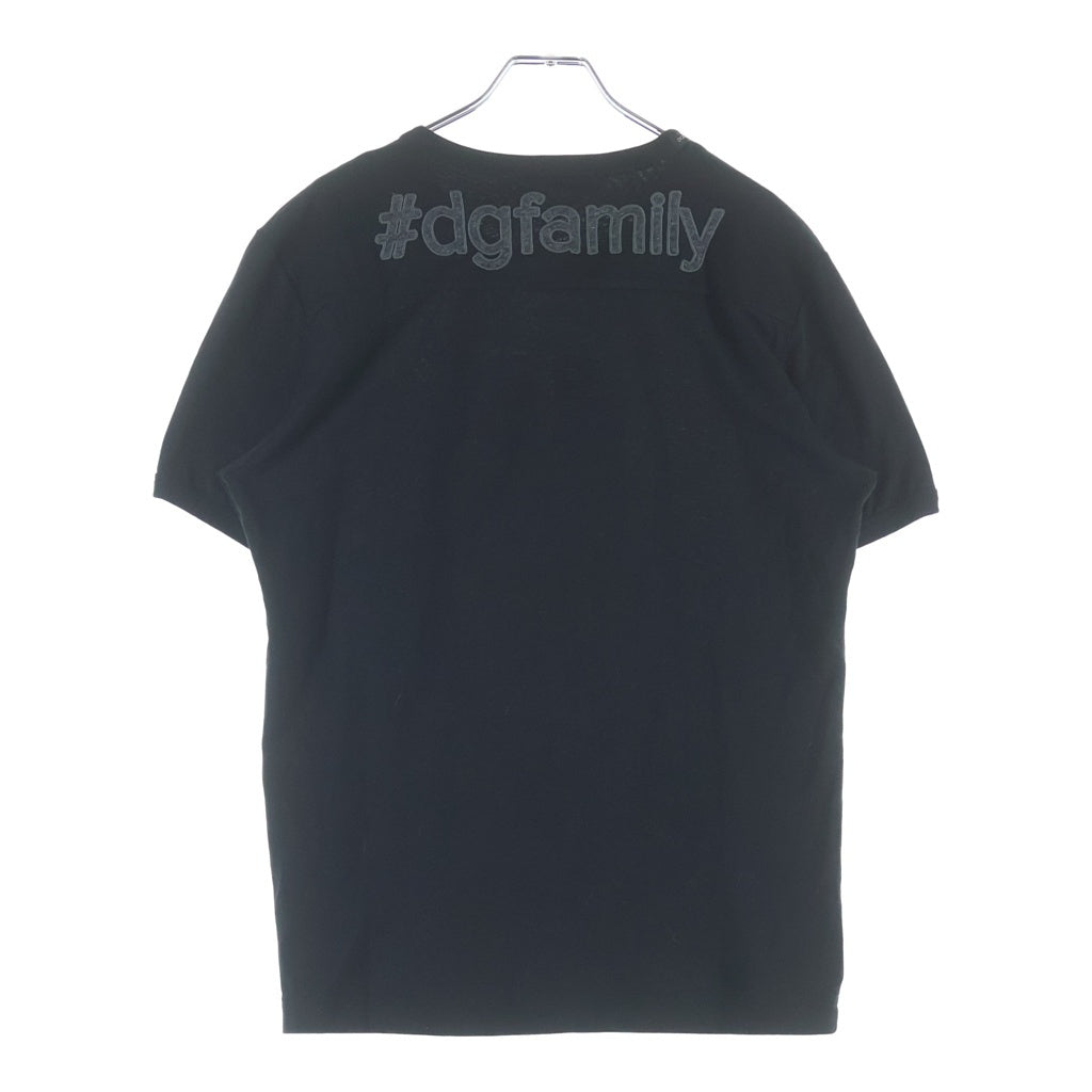DOLCE & GABBANA(ドルチェアンドガッバーナ) フロントカウボーイパッチ クルーネック半袖カットソーTシャツ ブラック