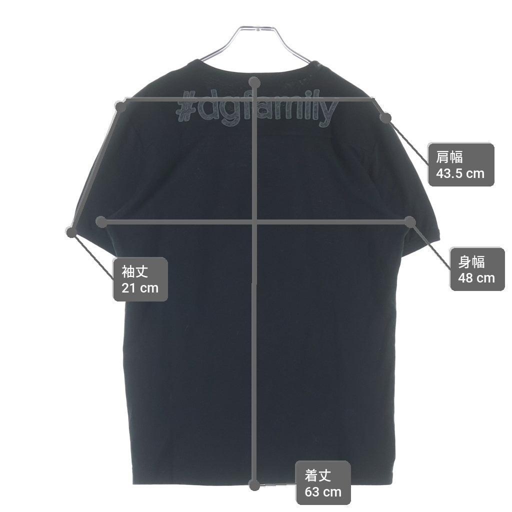 DOLCE & GABBANA(ドルチェアンドガッバーナ) フロントカウボーイパッチ クルーネック半袖カットソーTシャツ ブラック