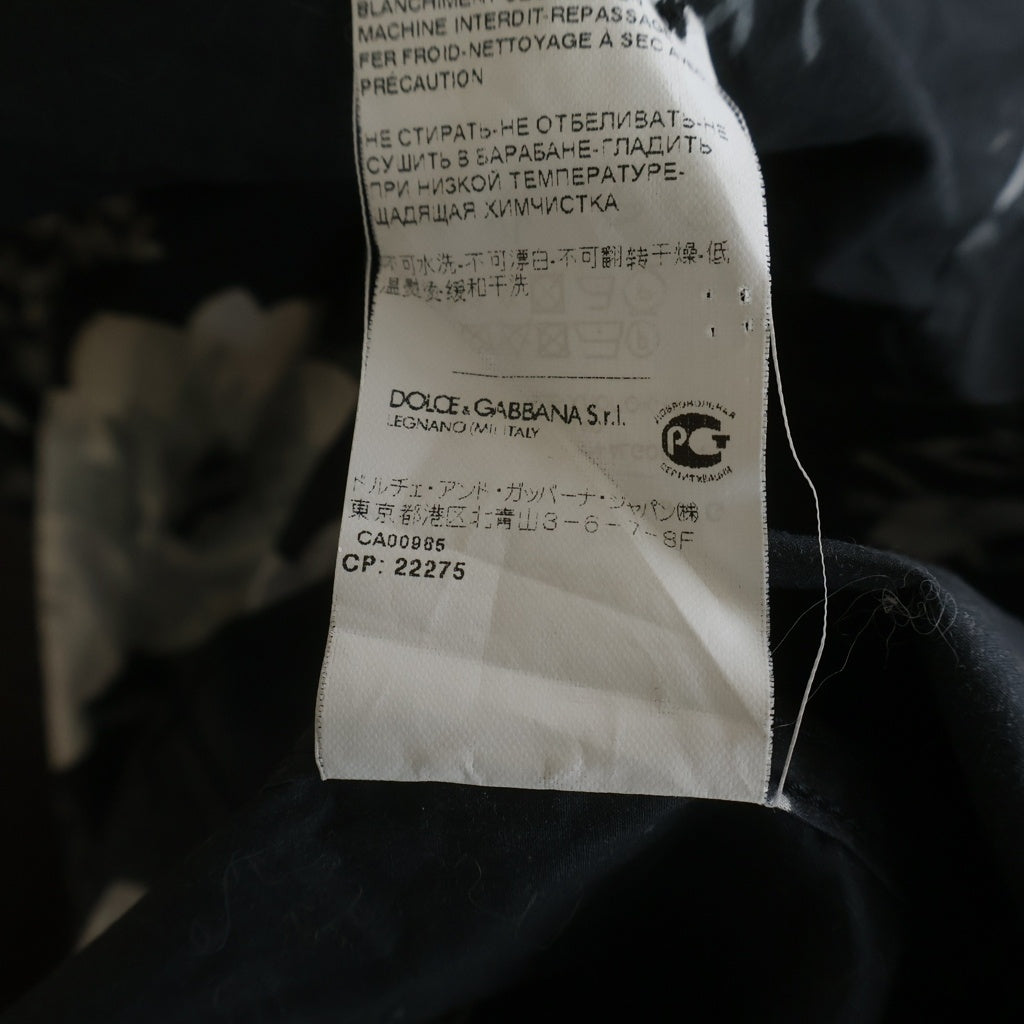 DOLCE & GABBANA(ドルチェアンドガッバーナ) 総柄ボタンアップ 襟付き 長袖シャツ ブラック/ホワイト