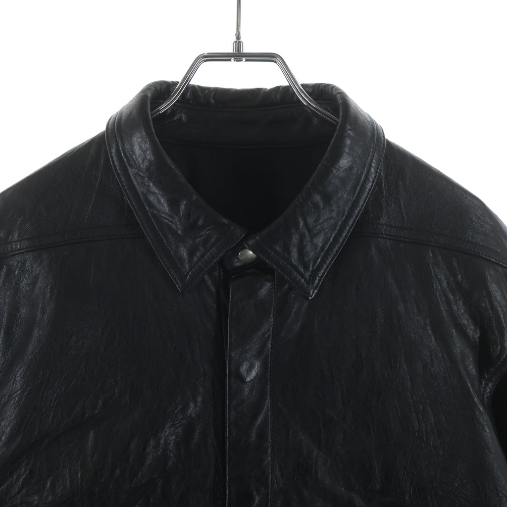 Rick Owens(リックオウエンス) 26SS TOUR ALICE SHIRT ツアーアリスシャツ レザージャケット ブラック RU01F2742-LBE