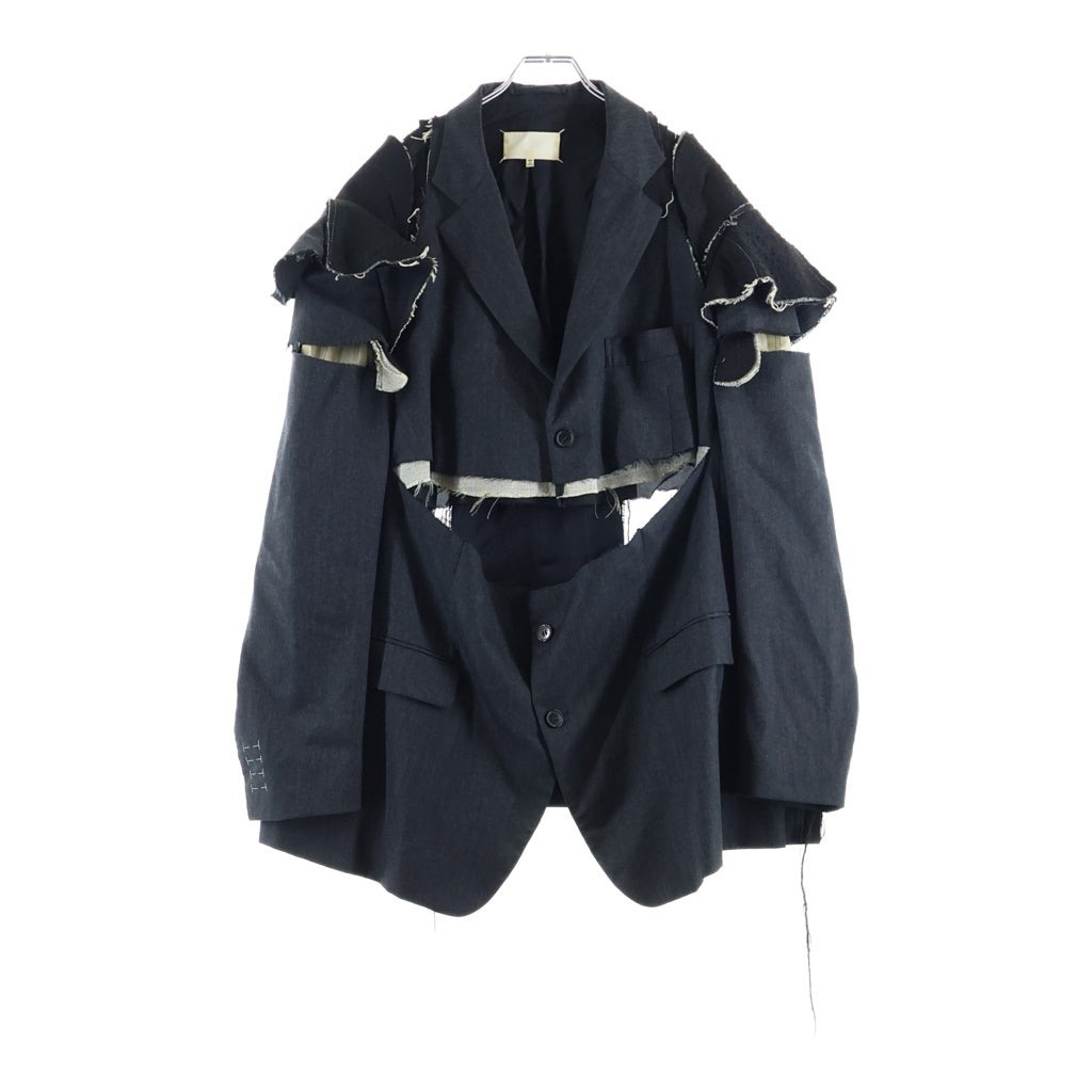 Maison Margiela(メゾンマルジェラ) 21AW 再構築 シングルテーラードジャケット ブラック S29BN0380 S53234