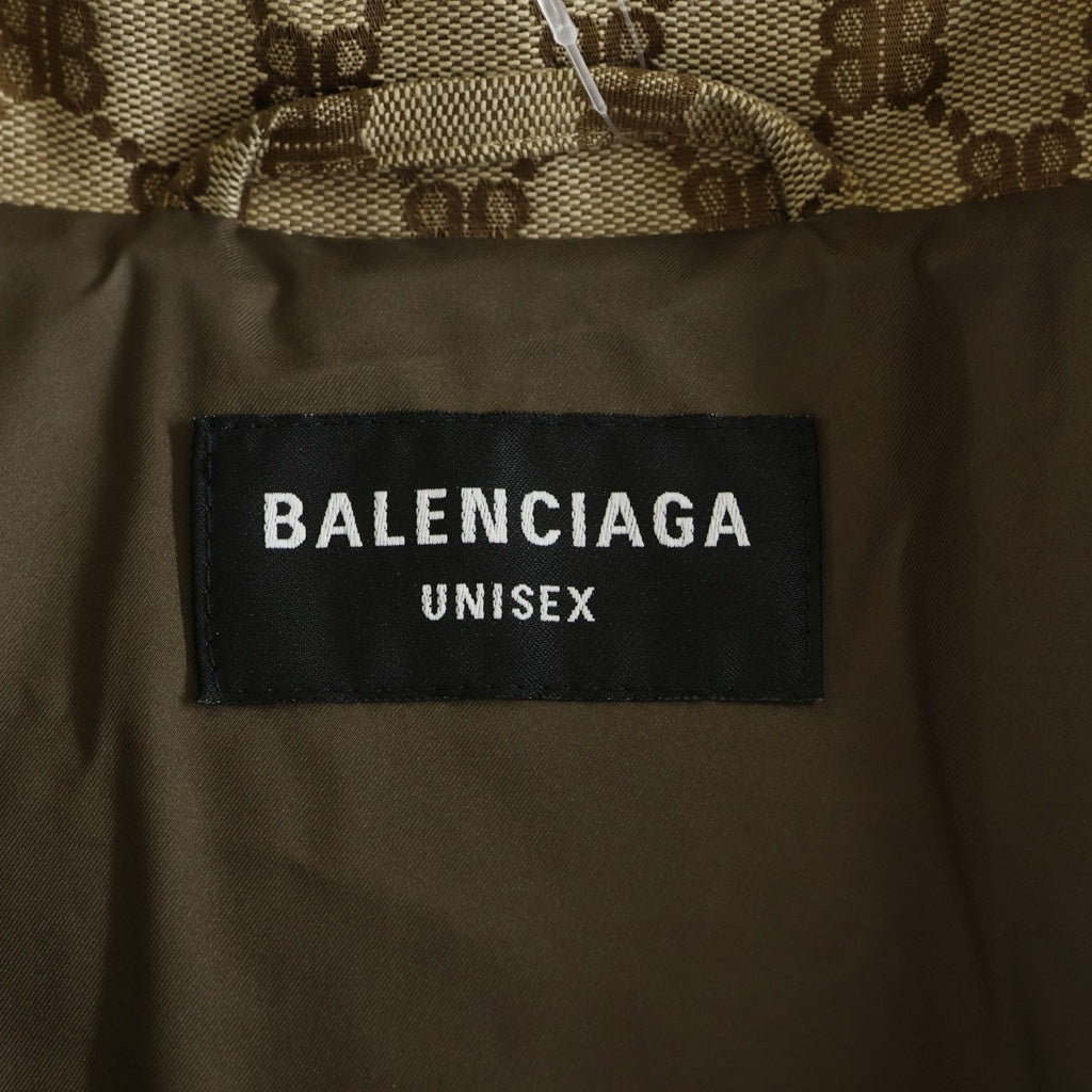 BALENCIAGA(バレンシアガ) ×GUCCI the hacker project グッチ ハッカープロジェクト BB総柄 パフィダウンジャケット 中綿ジャケット ベージュ 681885 TL053 9585