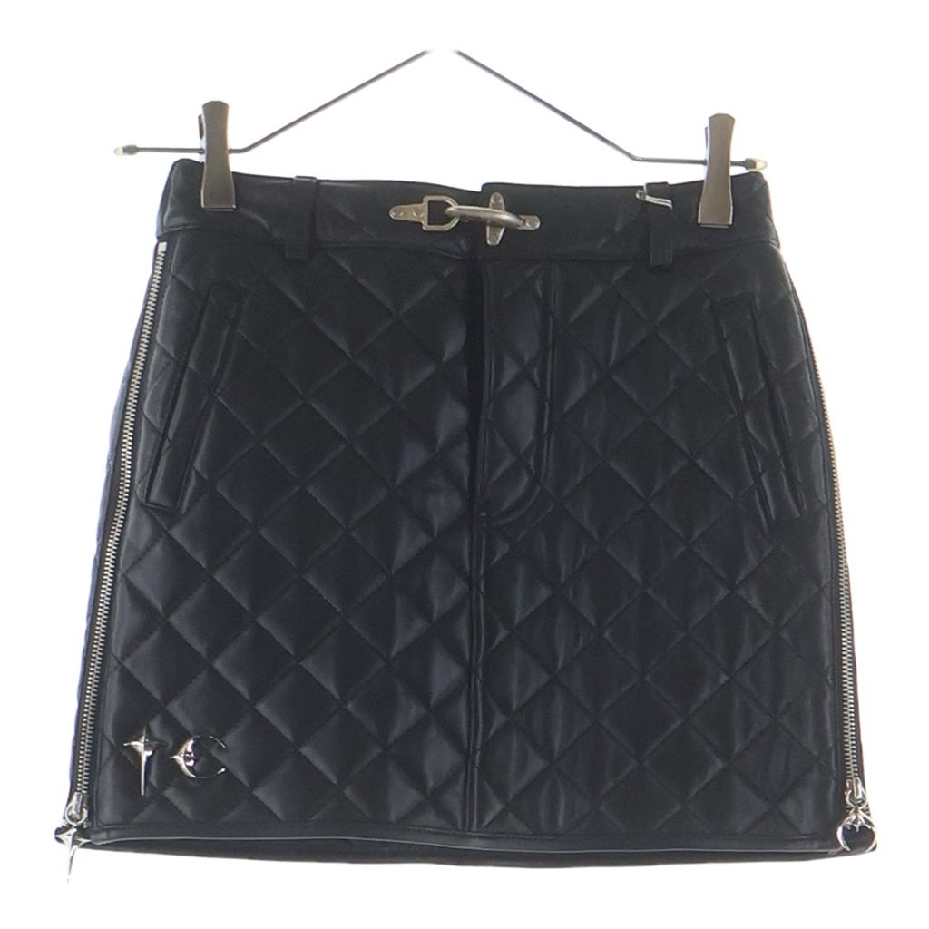 THUG CLUB(サグクラブ) Angels Quilted Short Skirt ショートスカート ブラック TC25SK2001 レディース