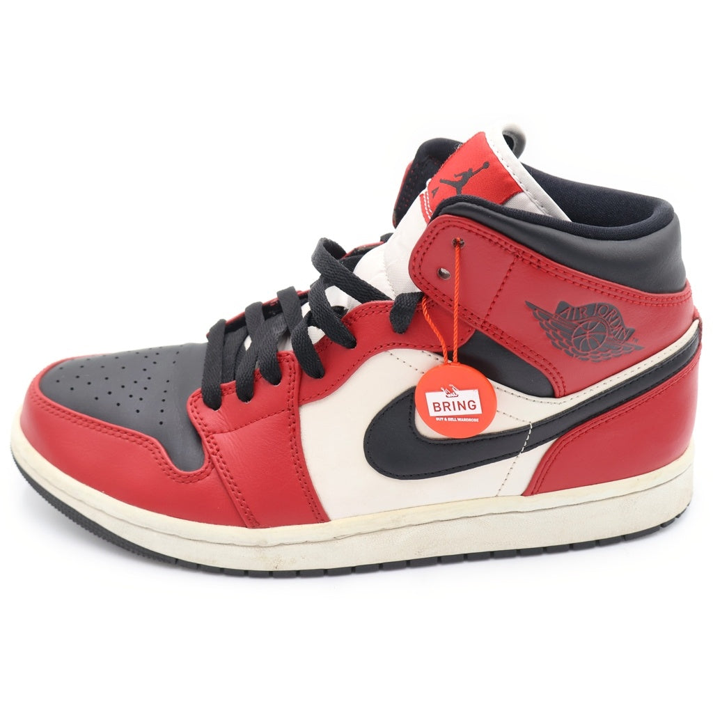 NIKE(ナイキ) AIR JORDAN 1 MID CHICAGO BLACK TOE エアジョーダン1 シカゴ ブラック トゥ つま黒 ミッドカットスニーカー ブラック/ホワイト/レッド US10/28cm 554724-069