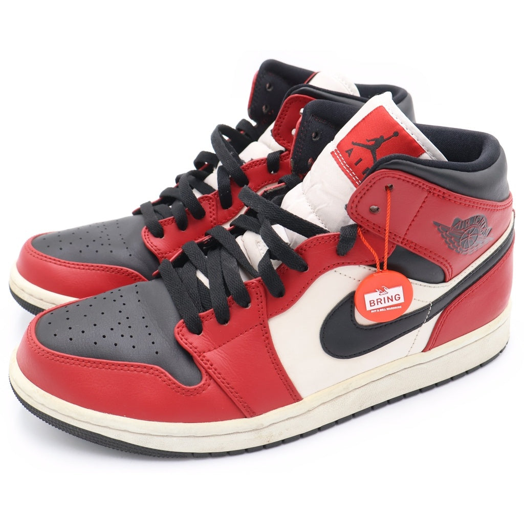 NIKE(ナイキ) AIR JORDAN 1 MID CHICAGO BLACK TOE エアジョーダン1 シカゴ ブラック トゥ つま黒 ミッドカットスニーカー ブラック/ホワイト/レッド US10/28cm 554724-069