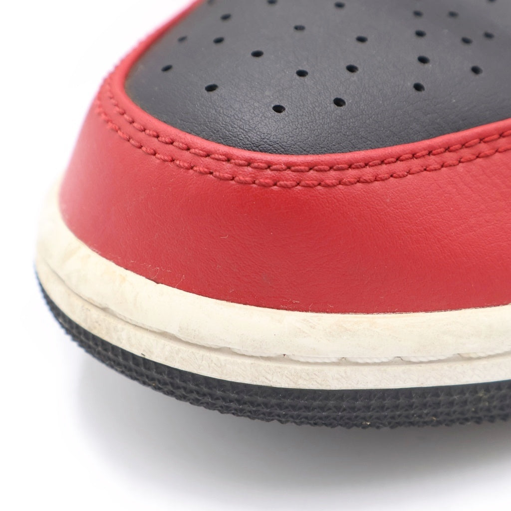 NIKE(ナイキ) AIR JORDAN 1 MID CHICAGO BLACK TOE エアジョーダン1 シカゴ ブラック トゥ つま黒 ミッドカットスニーカー ブラック/ホワイト/レッド US10/28cm 554724-069