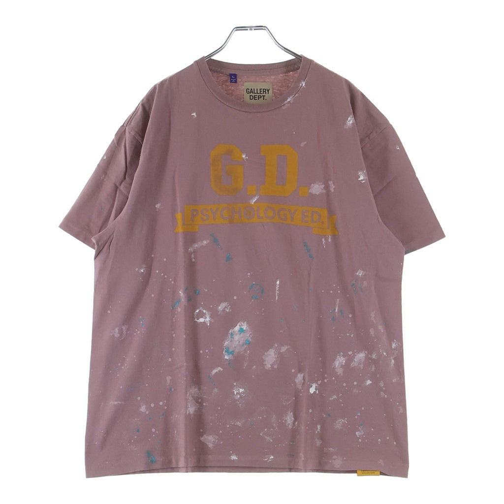 GALLERY DEPT.(ギャラリーデプト) ペイント加工 クルーネック グラフィックプリント半袖Tシャツ カットソー ピンク