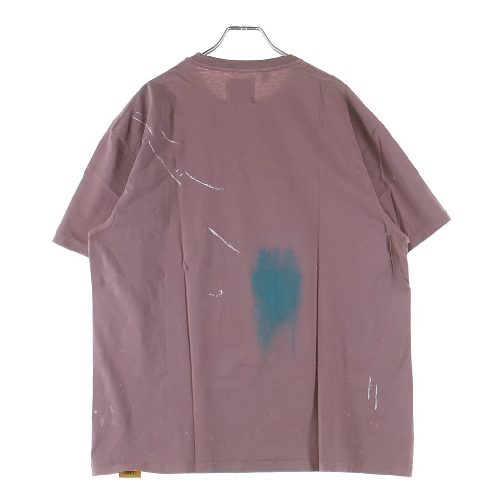 GALLERY DEPT.(ギャラリーデプト) ペイント加工 クルーネック グラフィックプリント半袖Tシャツ カットソー ピンク