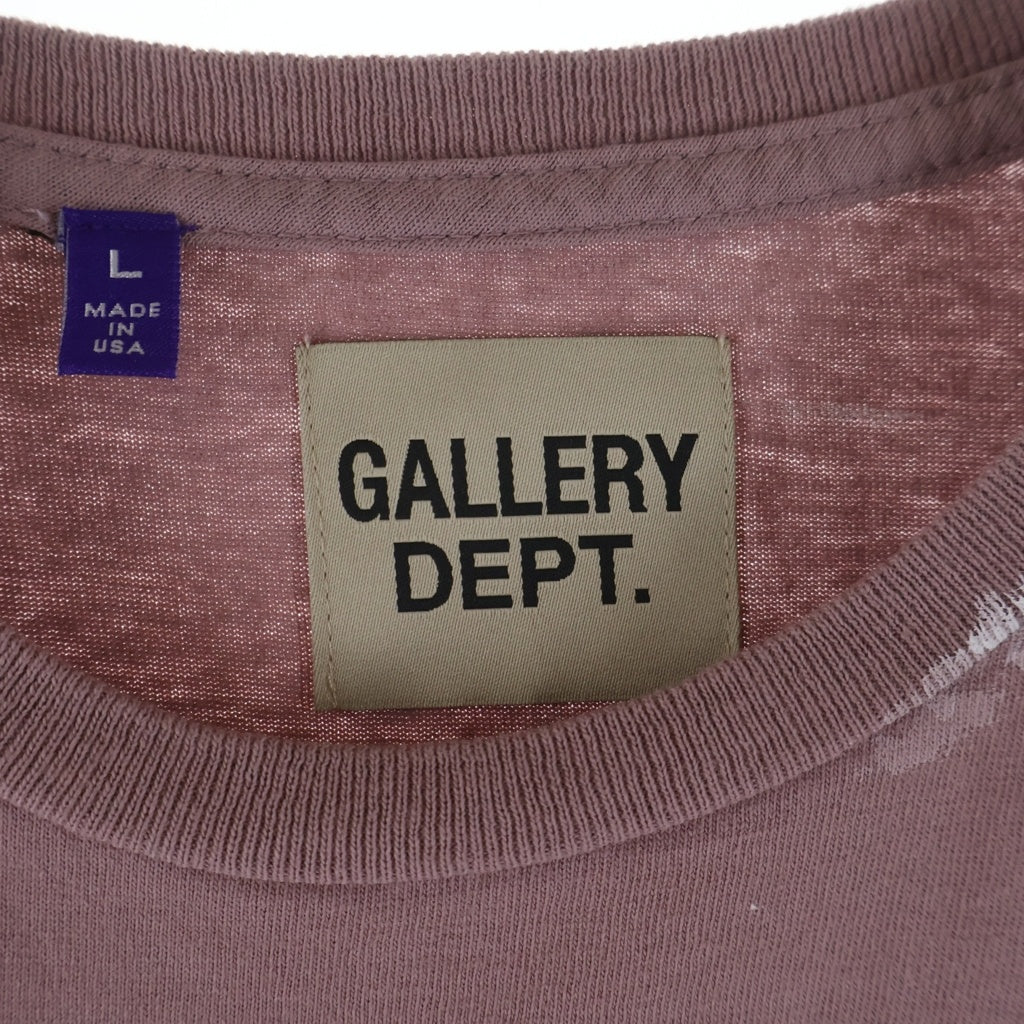 GALLERY DEPT.(ギャラリーデプト) ペイント加工 クルーネック グラフィックプリント半袖Tシャツ カットソー ピンク