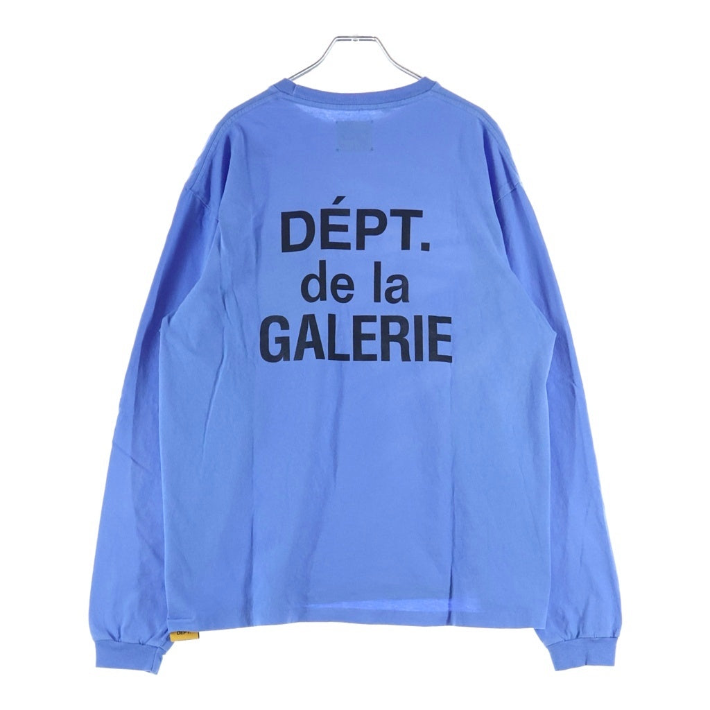GALLERY DEPT.(ギャラリーデプト) Le Bar Shop LS Tee ポケットロゴ プリント クルーネックロングスリーブ長袖Tシャツ ブルー