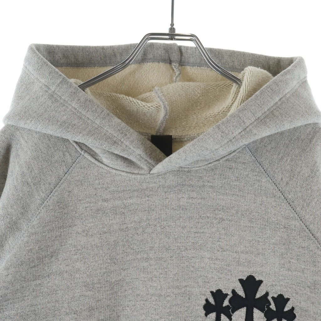 CHROME HEARTS(クロムハーツ) 7‐11 Y NOT Cemetery Cross Applique Embroidery Hoodie ワイノット セメタリークロス アップリケ刺繍 プルオーバーパーカー グレー