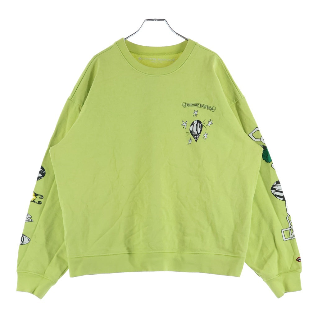 CHROME HEARTS(クロムハーツ) 22AW MATTY BOY PPO HRDWR GRN マッティボーイ プリント クルーネック 長袖Tシャツ イエロー