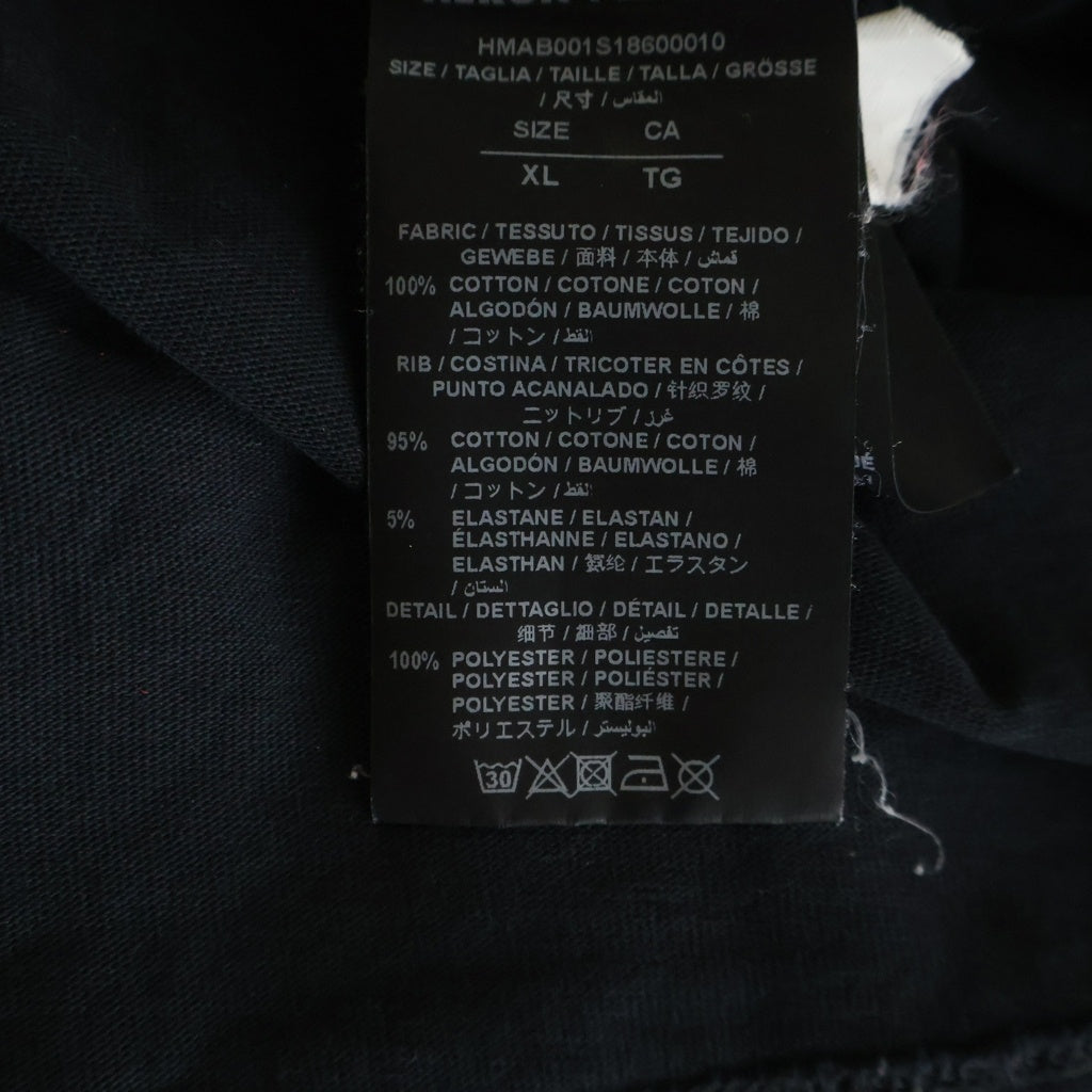 HERON PRESTON(ヘロンプレストン) 18SS ロゴ刺繍モックネック 長袖Tシャツ カットソー ブラック HMAB001S18600010