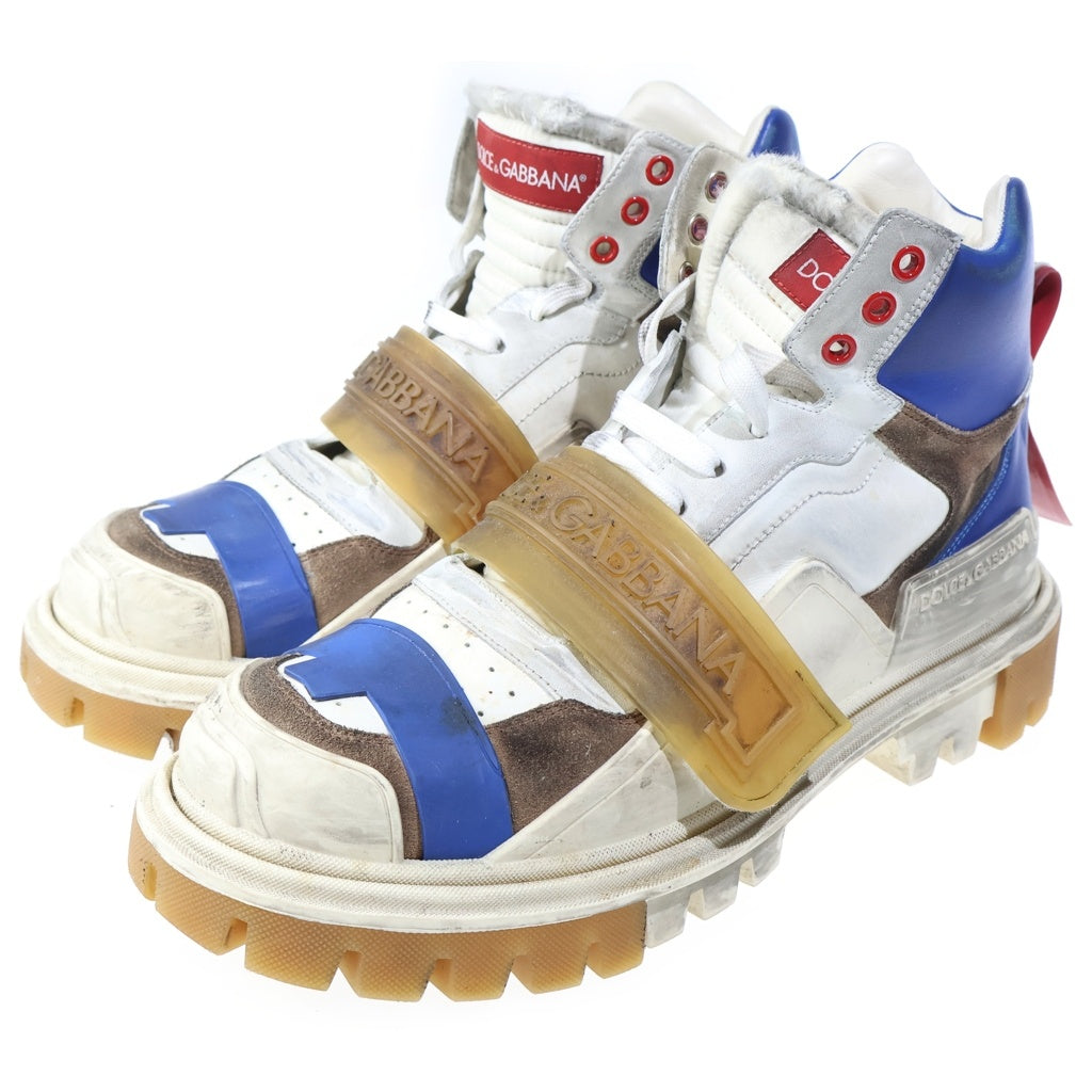 DOLCE & GABBANA(ドルチェアンドガッバーナ) Tracking High Sneaker トラッキング ハイカット スニーカー ホワイト/ブルー