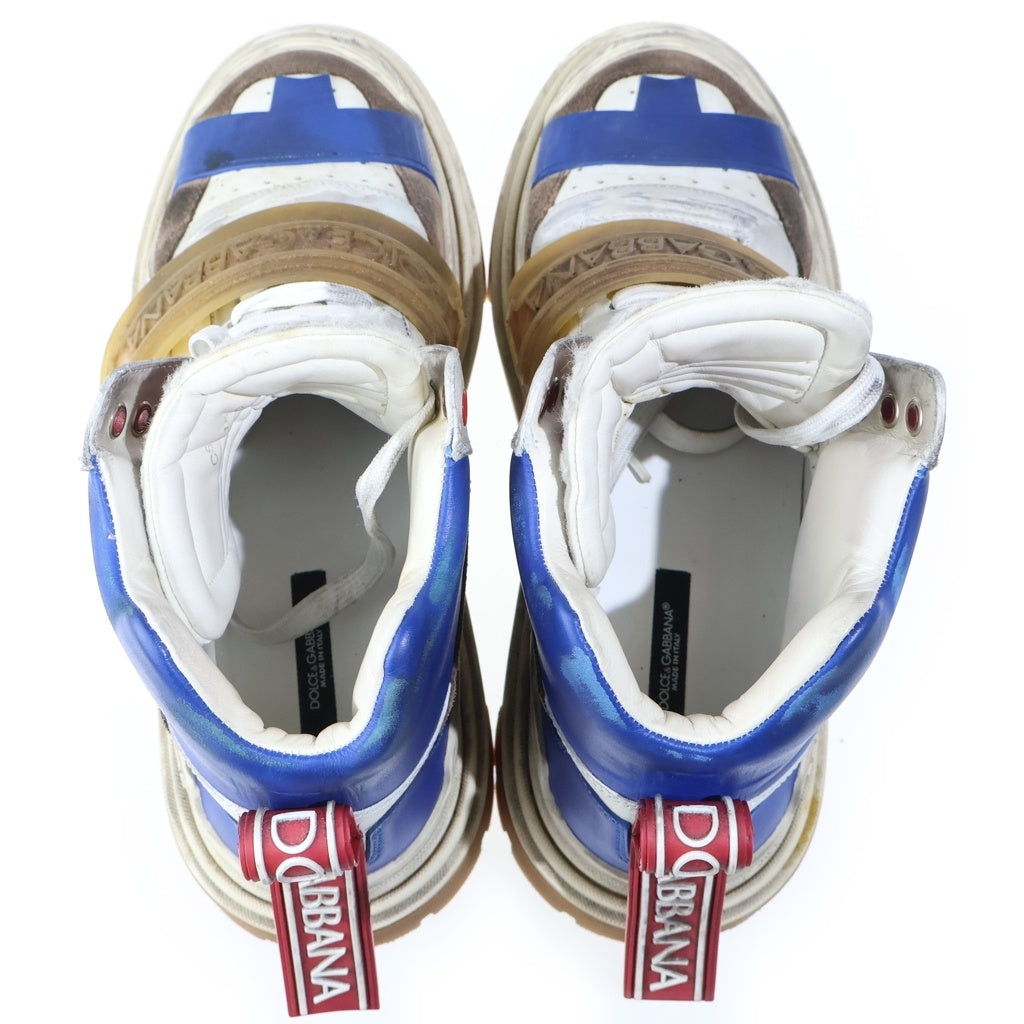 DOLCE & GABBANA(ドルチェアンドガッバーナ) Tracking High Sneaker トラッキング ハイカット スニーカー ホワイト/ブルー