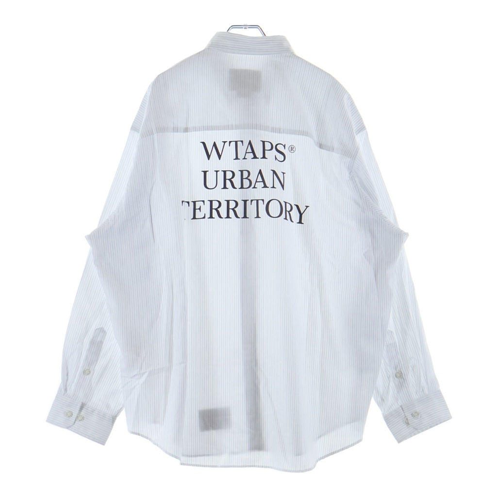 WTAPS(ダブルタップス) 26SS COTTON HERRINGBONE TEXTILE 襟付きコットンヘリボーンシャツ ブルー 261TQDT-SHM03
