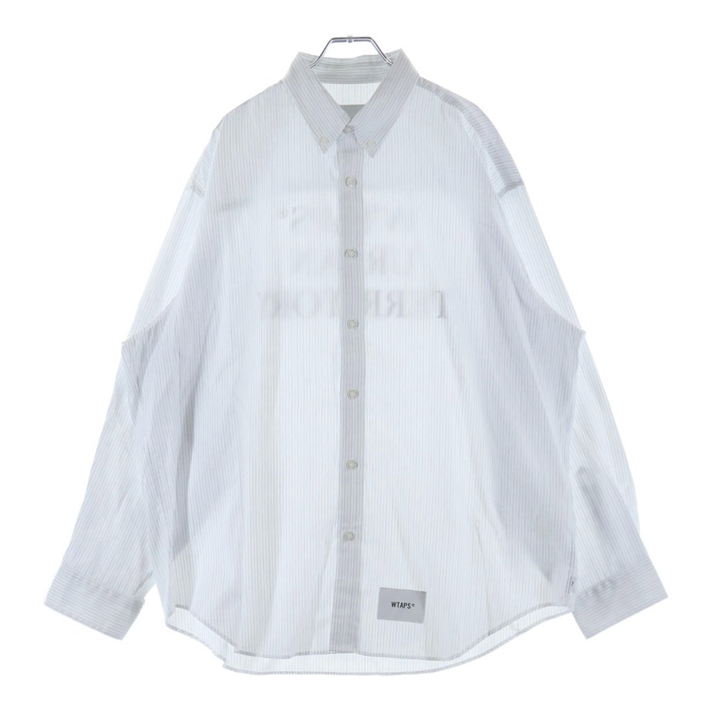WTAPS(ダブルタップス) 26SS COTTON HERRINGBONE TEXTILE 襟付きコットンヘリボーンシャツ ブルー 261TQDT-SHM03