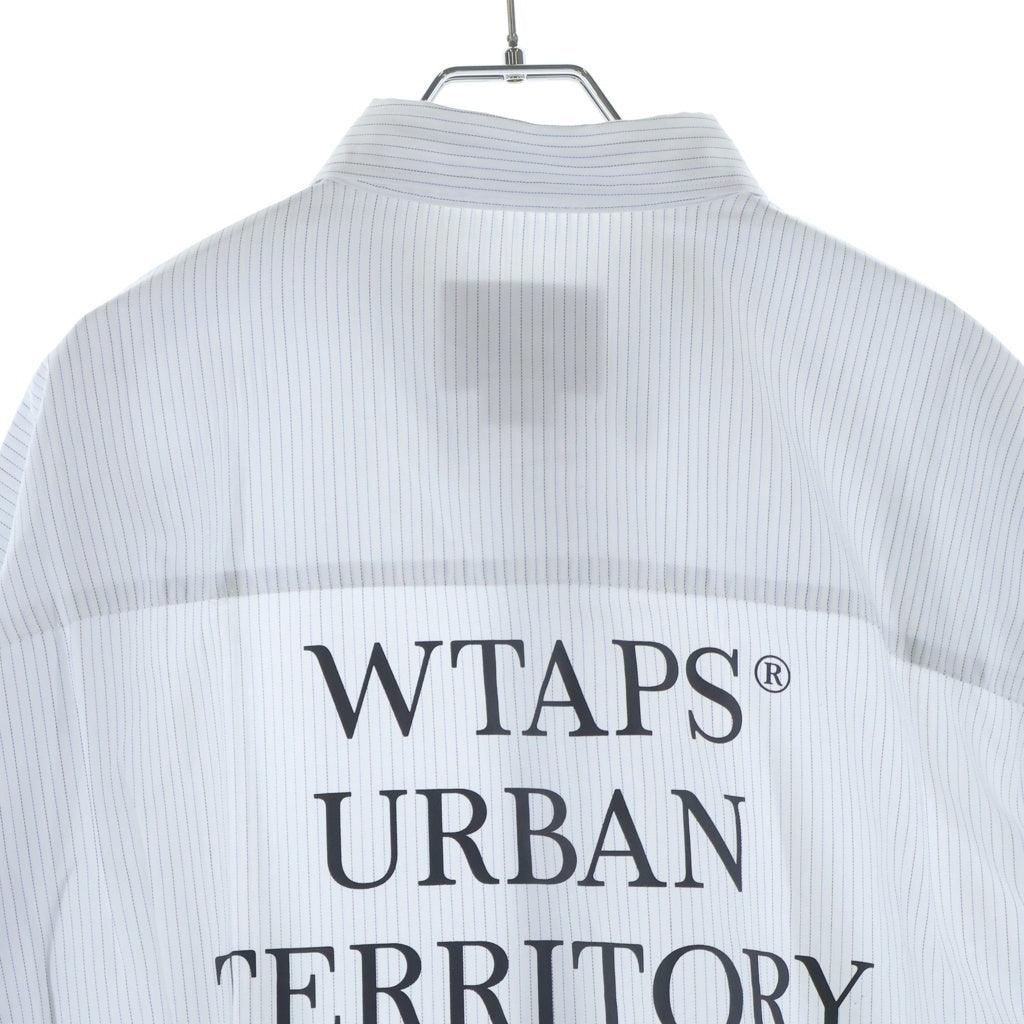 WTAPS(ダブルタップス) 26SS COTTON HERRINGBONE TEXTILE 襟付きコットンヘリボーンシャツ ブルー 261TQDT-SHM03