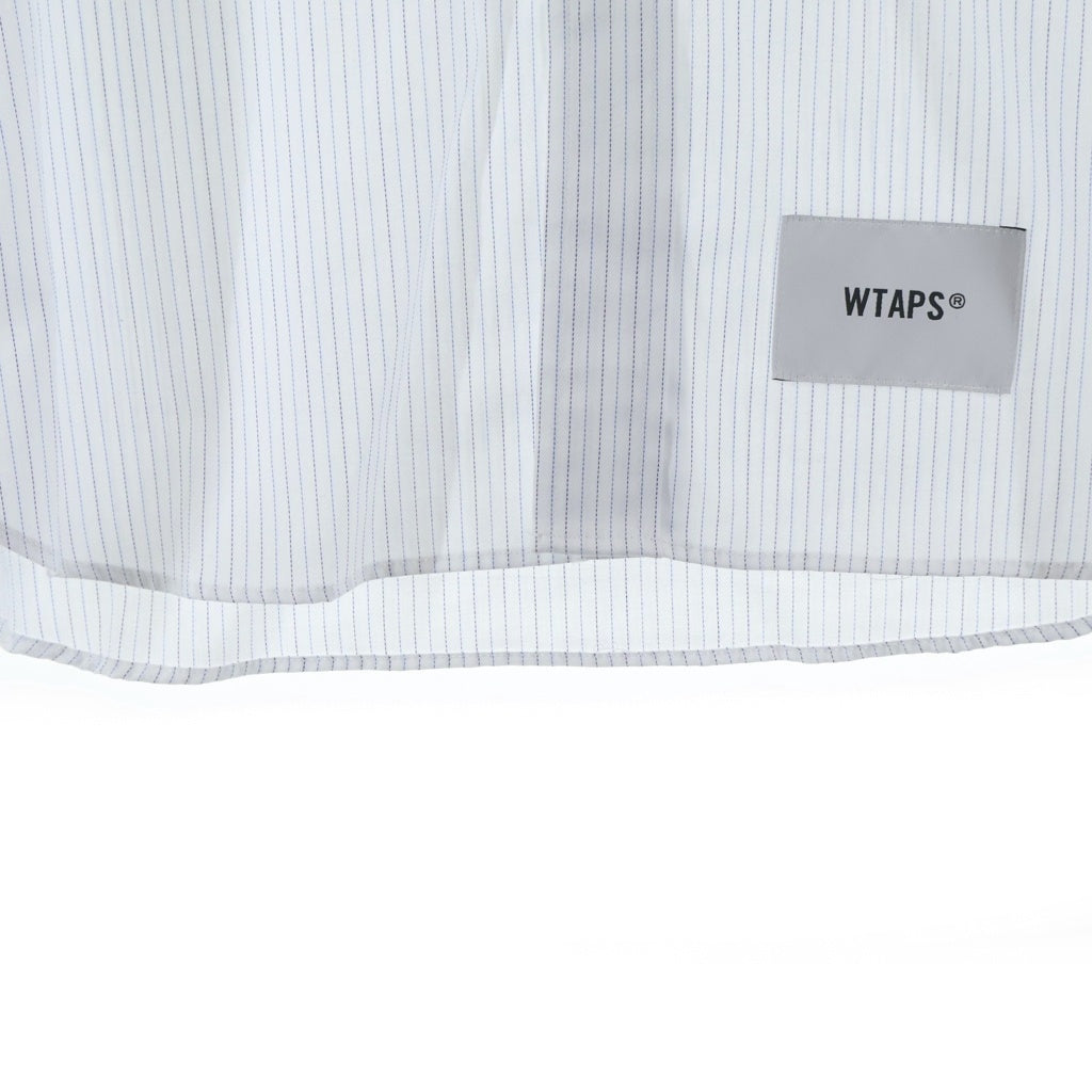 WTAPS(ダブルタップス) 26SS COTTON HERRINGBONE TEXTILE 襟付きコットンヘリボーンシャツ ブルー 261TQDT-SHM03