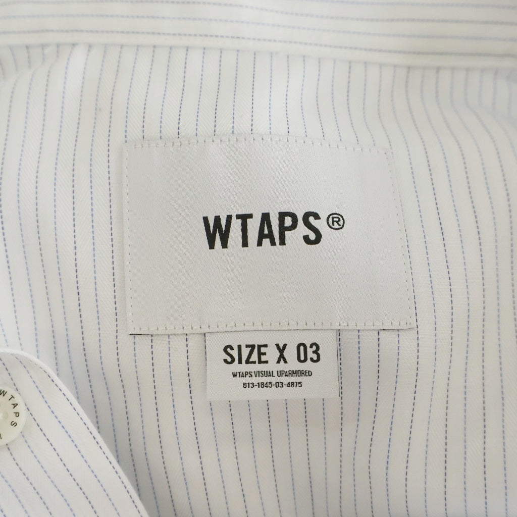 WTAPS(ダブルタップス) 26SS COTTON HERRINGBONE TEXTILE 襟付きコットンヘリボーンシャツ ブルー 261TQDT-SHM03