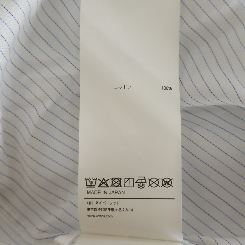WTAPS(ダブルタップス) 26SS COTTON HERRINGBONE TEXTILE 襟付きコットンヘリボーンシャツ ブルー 261TQDT-SHM03