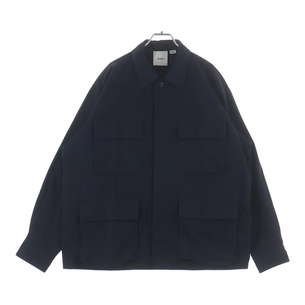 WTAPS(ダブルタップス) 26SS NYCO WEATHER CORDURA ボタンアップ 襟付きコットンジャケット ネイビー 261WVDT-SHM02