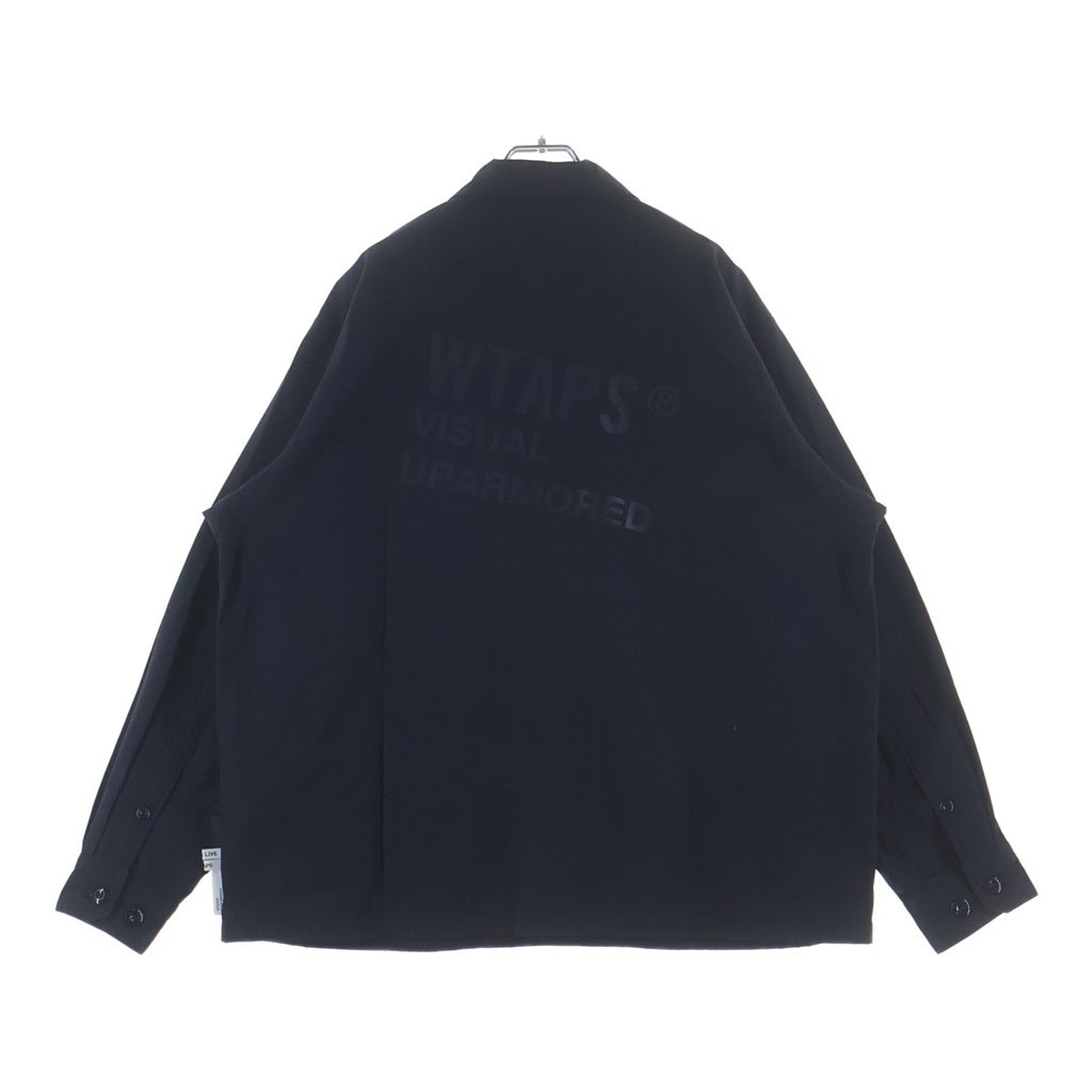 WTAPS(ダブルタップス) 26SS NYCO WEATHER CORDURA ボタンアップ 襟付きコットンジャケット ネイビー 261WVDT-SHM02