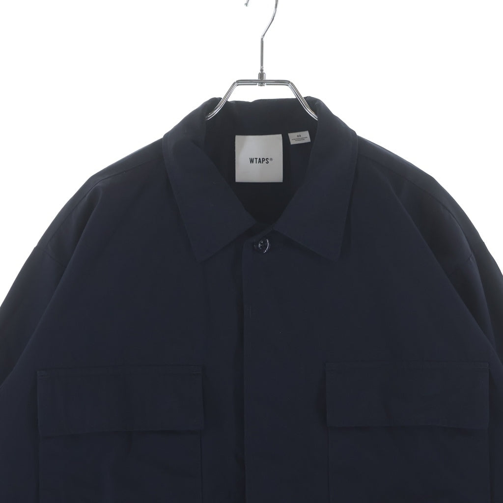 WTAPS(ダブルタップス) 26SS NYCO WEATHER CORDURA ボタンアップ 襟付きコットンジャケット ネイビー 261WVDT-SHM02