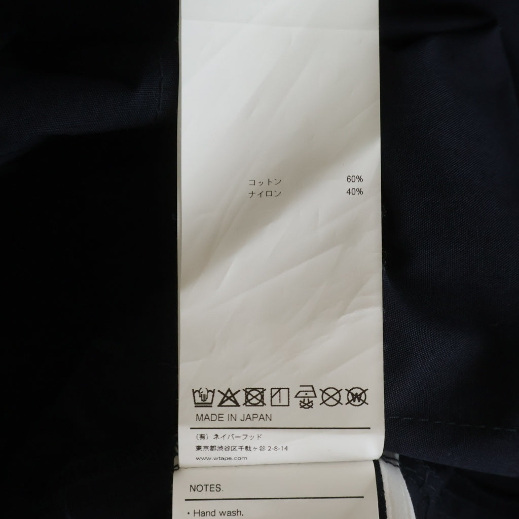 WTAPS(ダブルタップス) 26SS NYCO WEATHER CORDURA ボタンアップ 襟付きコットンジャケット ネイビー 261WVDT-SHM02