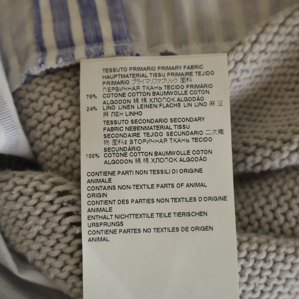 Maison Margiela(メゾンマルジェラ) ニット切り替え 襟付き長袖ストライプシャツ ブルー/ホワイト S51DL0394