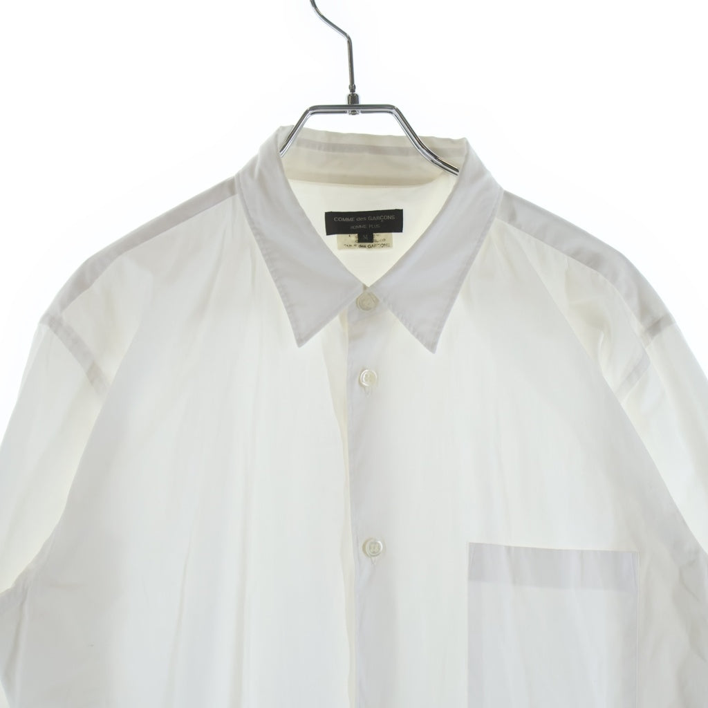 COMME des GARCONS HOMME PLUS(コムデギャルソンオムプリュス) 17AW ボタンアップ 襟付きロング長袖シャツ ホワイト PS-B040
