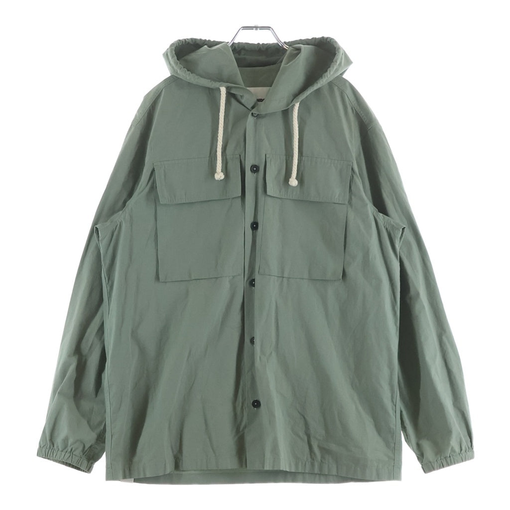 JIL SANDER +(ジルサンダープラス) 23SS ボタンアップ フーデットコットンジャケット カーキ J47DL0107