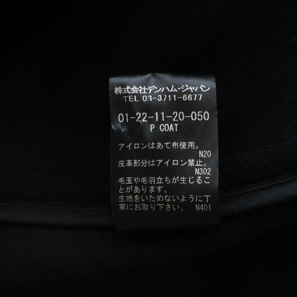 DENHAM(デンハム) ボタンアップ ダブルブレスト ウールピーコート ブラック
