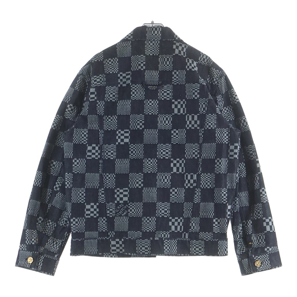 LOUIS VUITTON(ルイヴィトン) ボタンアップ ダミエデニムジャケット ブラック/グレー RM212Q EW2 HLA50W