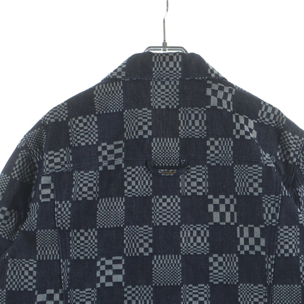 LOUIS VUITTON(ルイヴィトン) ボタンアップ ダミエデニムジャケット ブラック/グレー RM212Q EW2 HLA50W