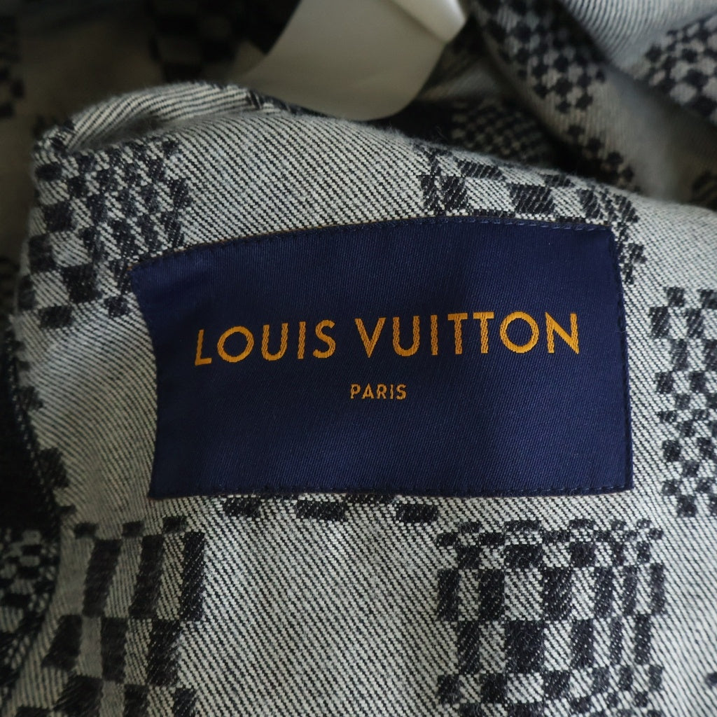 LOUIS VUITTON(ルイヴィトン) ボタンアップ ダミエデニムジャケット ブラック/グレー RM212Q EW2 HLA50W
