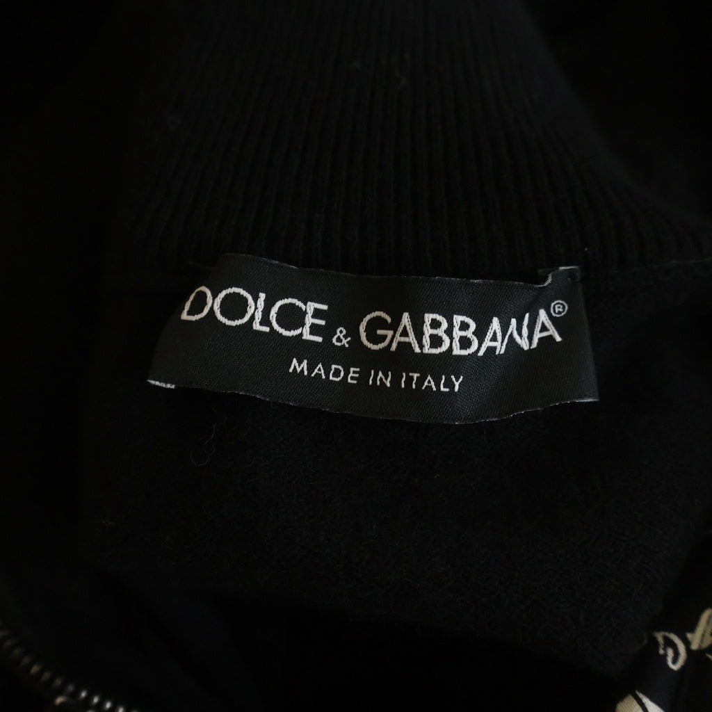 DOLCE & GABBANA(ドルチェアンドガッバーナ) フロントバンダナプリント ジップアップ ブルゾンジャケット ブラック/ホワイト GX864T JAMM7