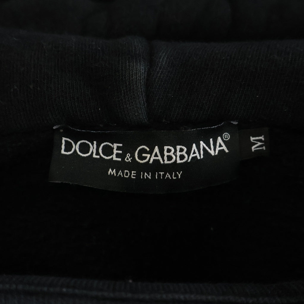 DOLCE & GABBANA(ドルチェアンドガッバーナ) フロントグラフィックプルオーバーパーカー ブラック G9VC9Z FU77G