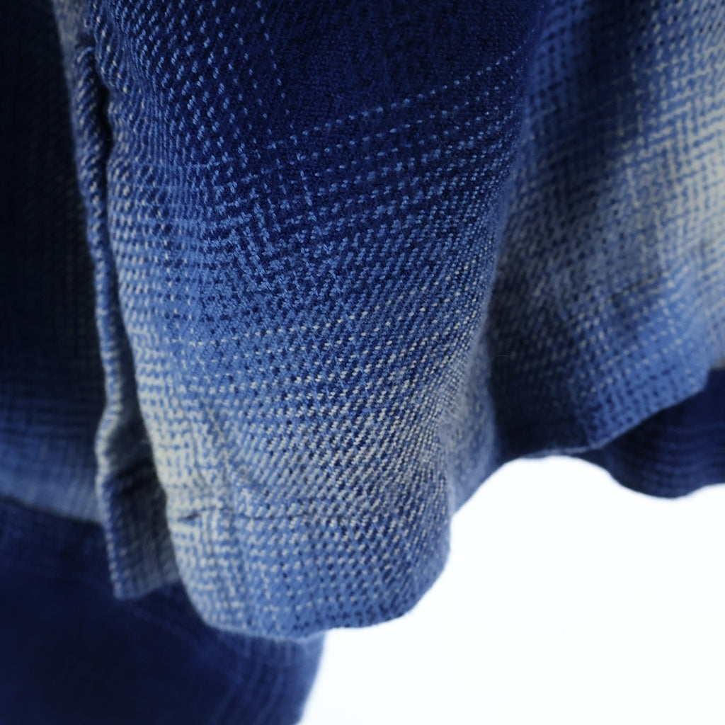 MINEDENIM(マインデニム) 26SS Ombre Open Collar Shirt オンブレチェックシャツ ブルー