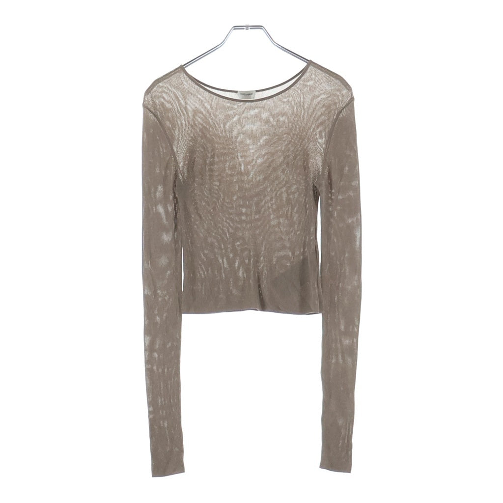 SAINT LAURENT PARIS(サンローランパリ) リップディティール ビスコースクロップトップスレディース ベージュ Y76BM2832