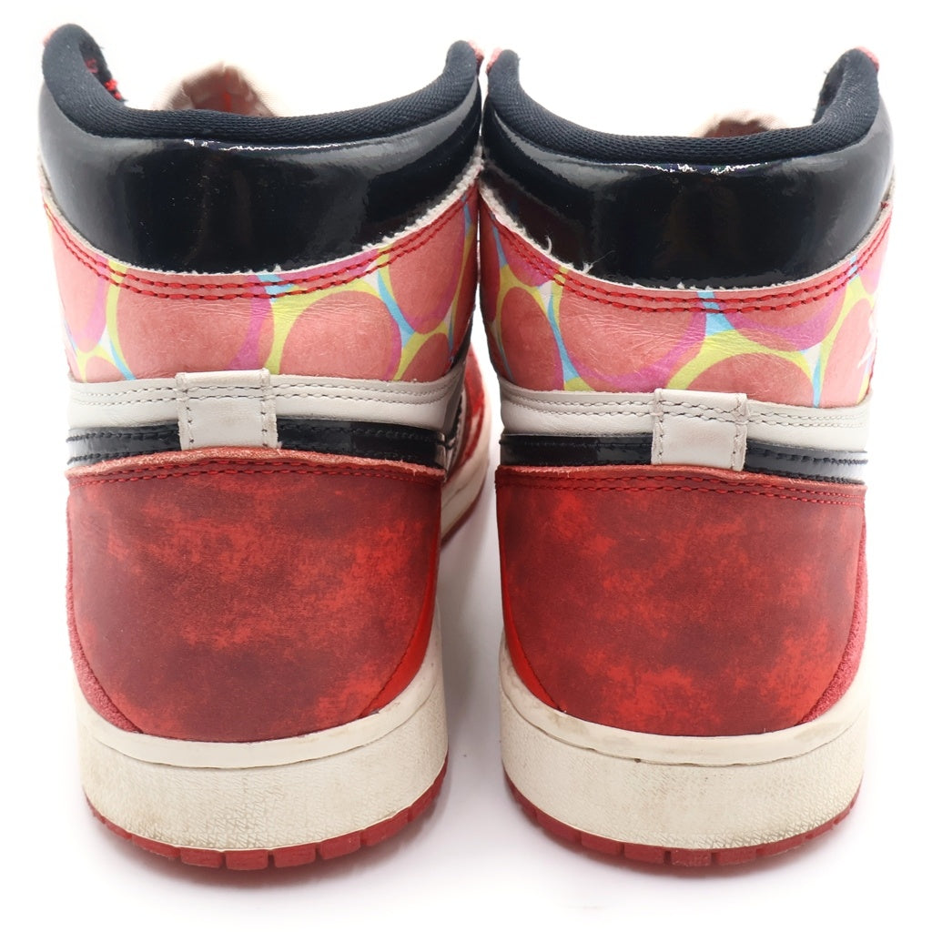 NIKE(ナイキ) AIR JORDAN1 RETRO HIGH OG SPIDER-MAN エアジョーダン1 スパイダーマン レザーハイカットスニーカー レッド US8.5/26.5CM DV1748-601