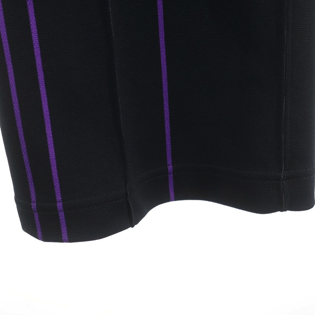 Needles(ニードルス) TRACK PANTS 総柄トラックパンツ ストレートパンツ ブラック/パープル SX403