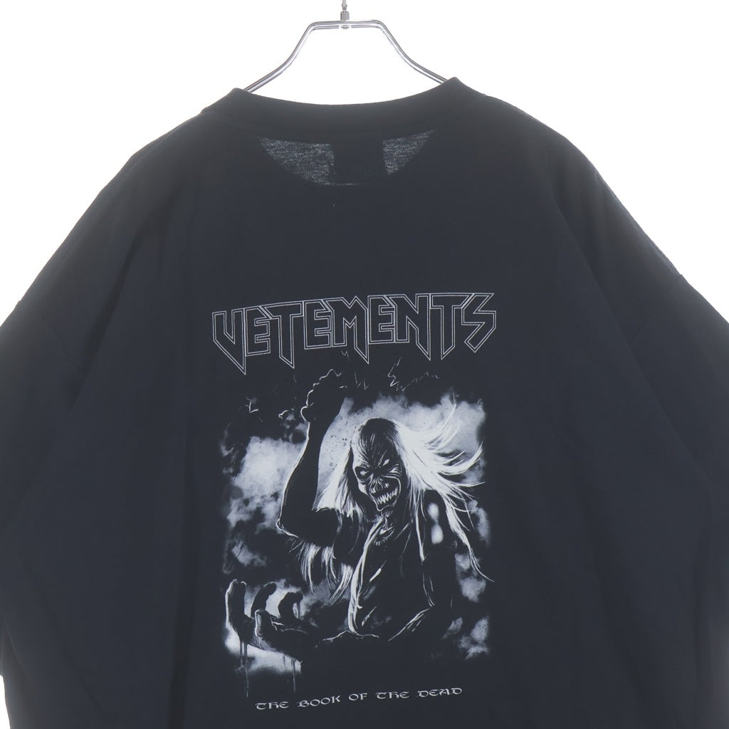 VETEMENTS(ヴェトモン) 21SS スカルプリントオーバーサイズTシャツ 半袖Tシャツ カットソー ブラック UE51TR570B